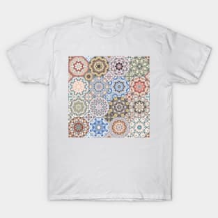 Octagonal Oriental and ethnic motifs in patterns. T-Shirt